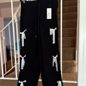 Black Pants with Bows